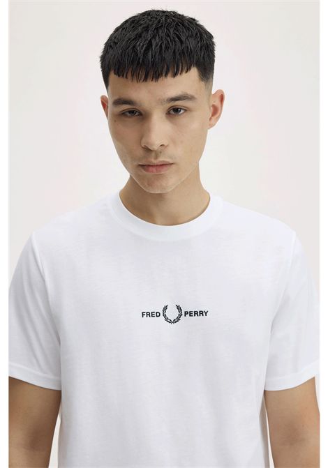 Fred Perry Embroidered Tee White Men FRED PERRY | T-shirt | M4580-100